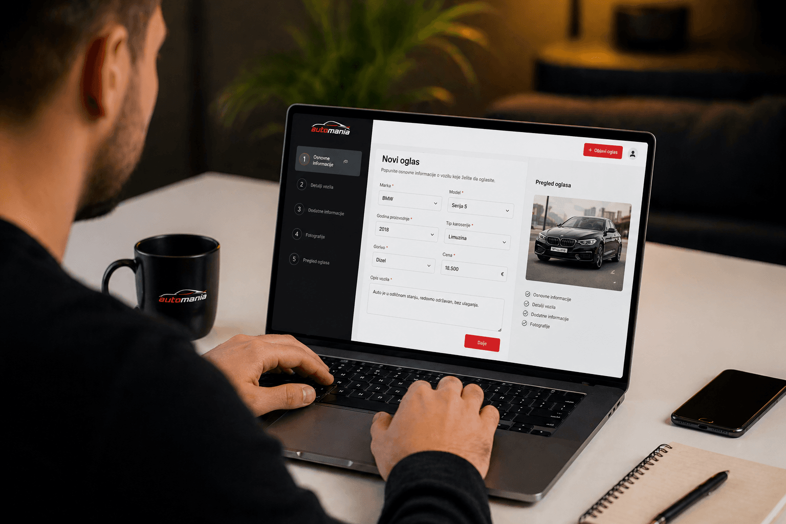 A seller preparing a listing for publication